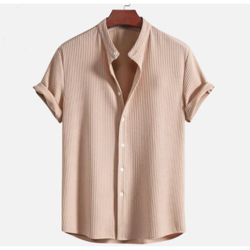 Men’s Short Sleeve Solid Casual Shirt