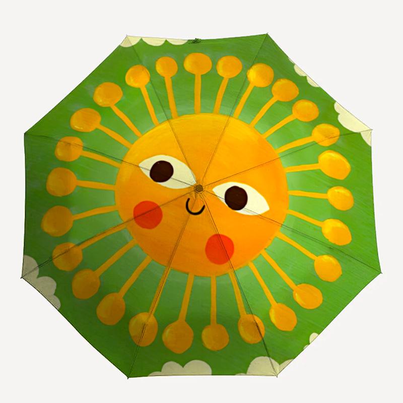 1pc Sunflower Automatic Folding Umbrella - Portable Collapsible 8-Rib Umbrella for All Seasons yy251119156