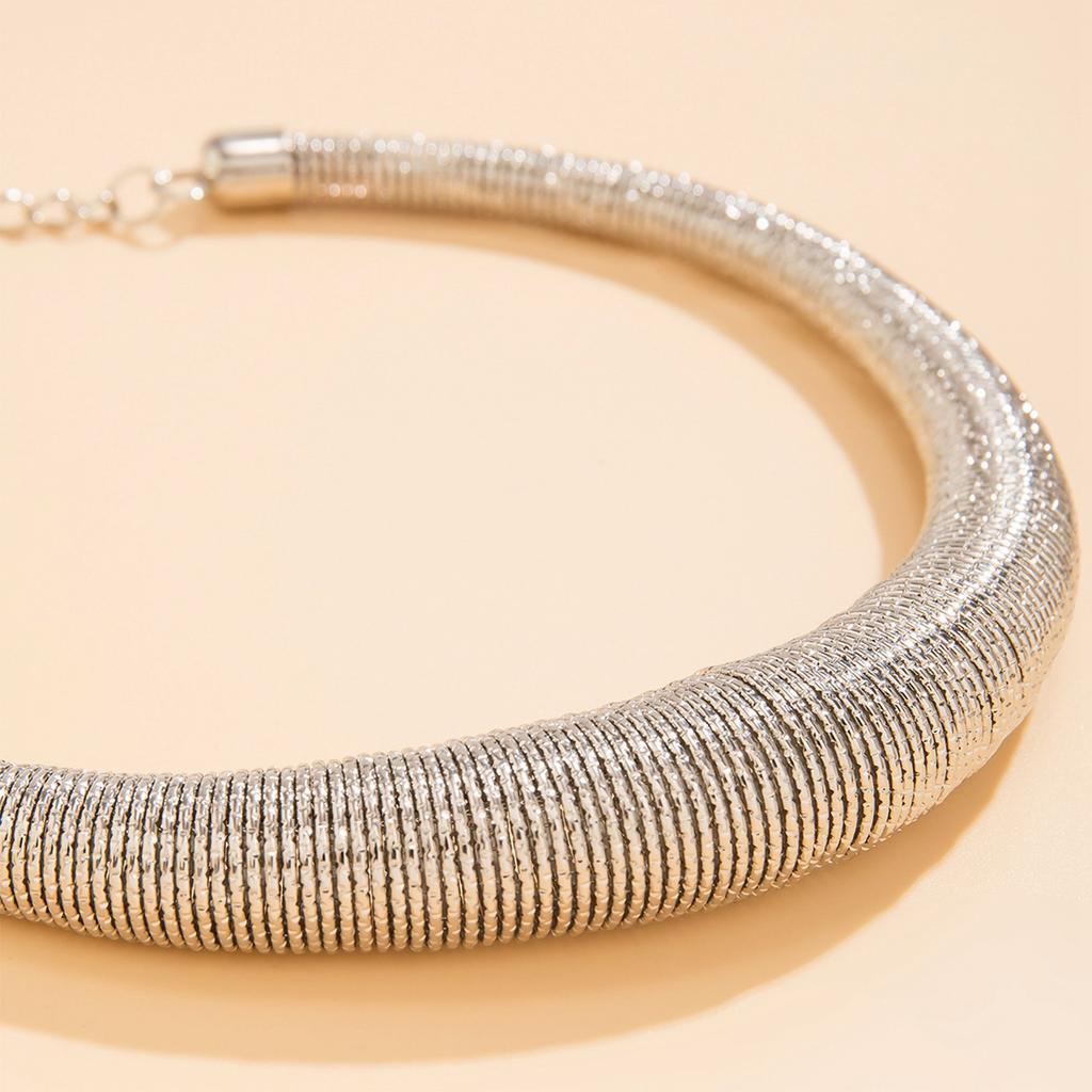 Women Snake Chain Necklace Geometric Jewelry Shiny Hook Eye Clasp Snake Chain Collar for Party