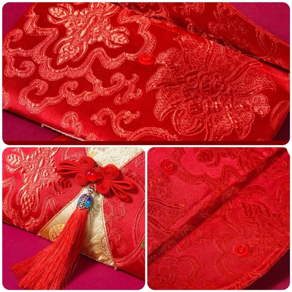 Embroidery Wedding Hongbao Blessing Words Red Pockets Brocade Red Envelop Spring Festival