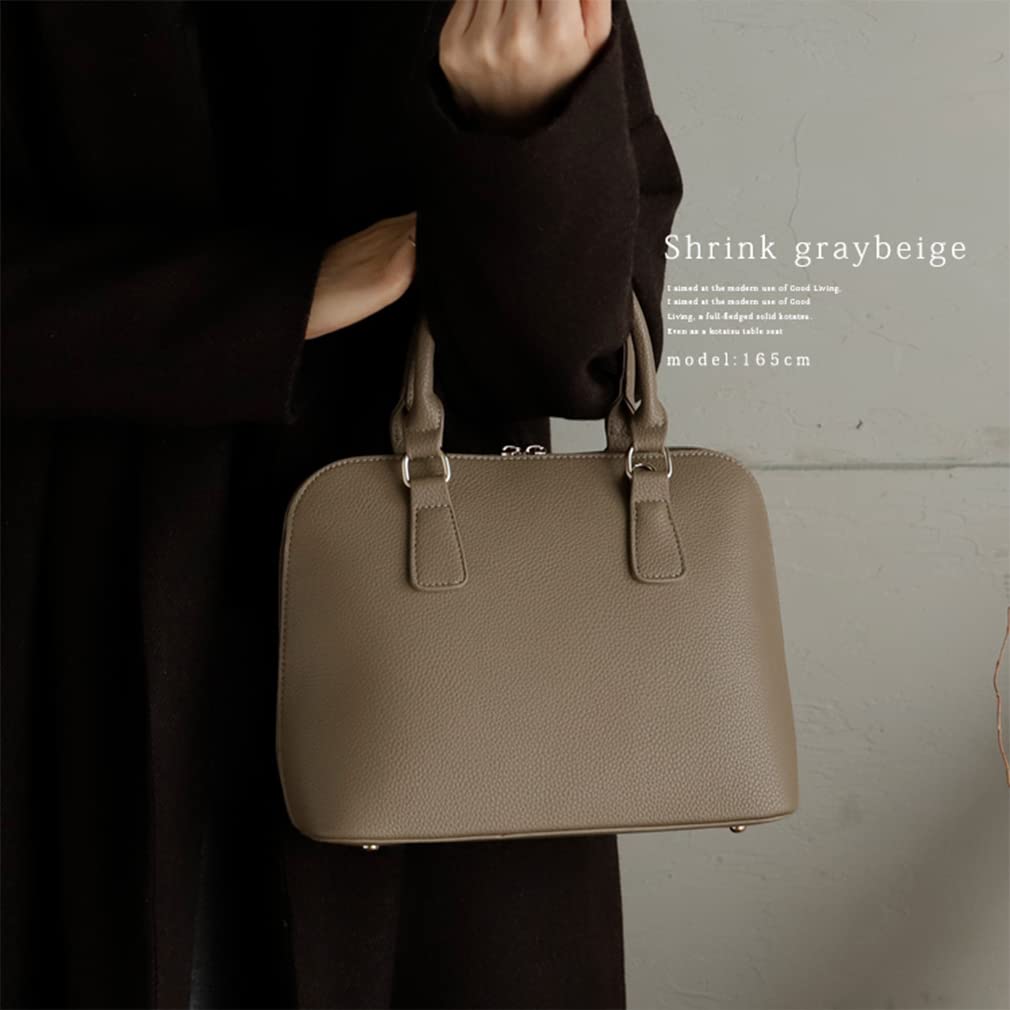 VITAFELICE Handbag Gray Women's Zip-Around 2-Way (blpa-p1406) (Shrunken Beige)