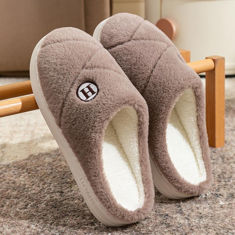 Cotton slippers autumn and winter indoor home dormitory thick sole plush warm couple shoes