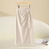 High Waist Slimming Asymmetrical Skirt With Slit For Office And Casual Wear