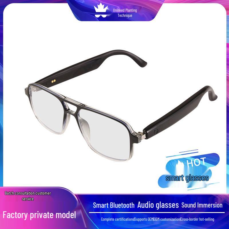 Smart Bluetooth Audio Glasses with Double Beam Photochromic Anti-Blue Light Lenses, UV Protection, and Music/Call Features