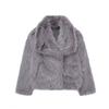 European and American style short artificial fur jacket women's imitation fox hair large lapel plush cardigan autumn and winter new fashion outside