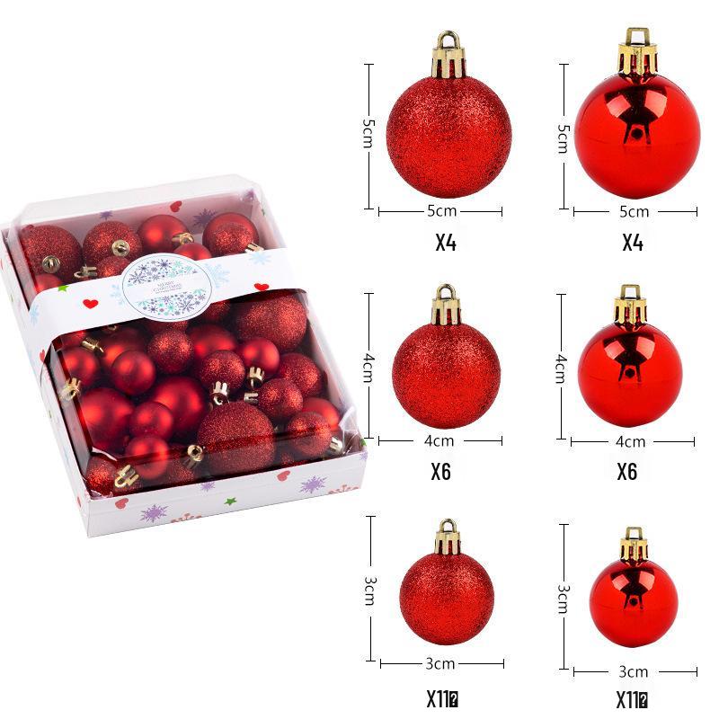 Festive Glitter Christmas Balls Set: 44 PCS, 3/4/5cm, in Colorful Box - Perfect for Tree Decor & Holiday Atmosphere