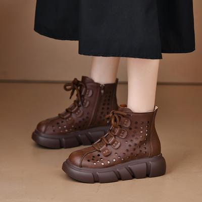 New Women's Platform Boots with Hollowed-out Holes and Thick Soles Shoes
