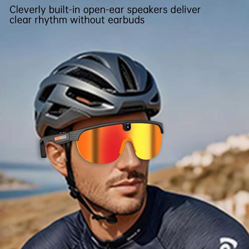 4K Polarized AI Smart Cycling Glasses Men 800W Camera Video Recording Translation Sunglasses Bluetooth Call Music Sports Glasses Image Stabilization