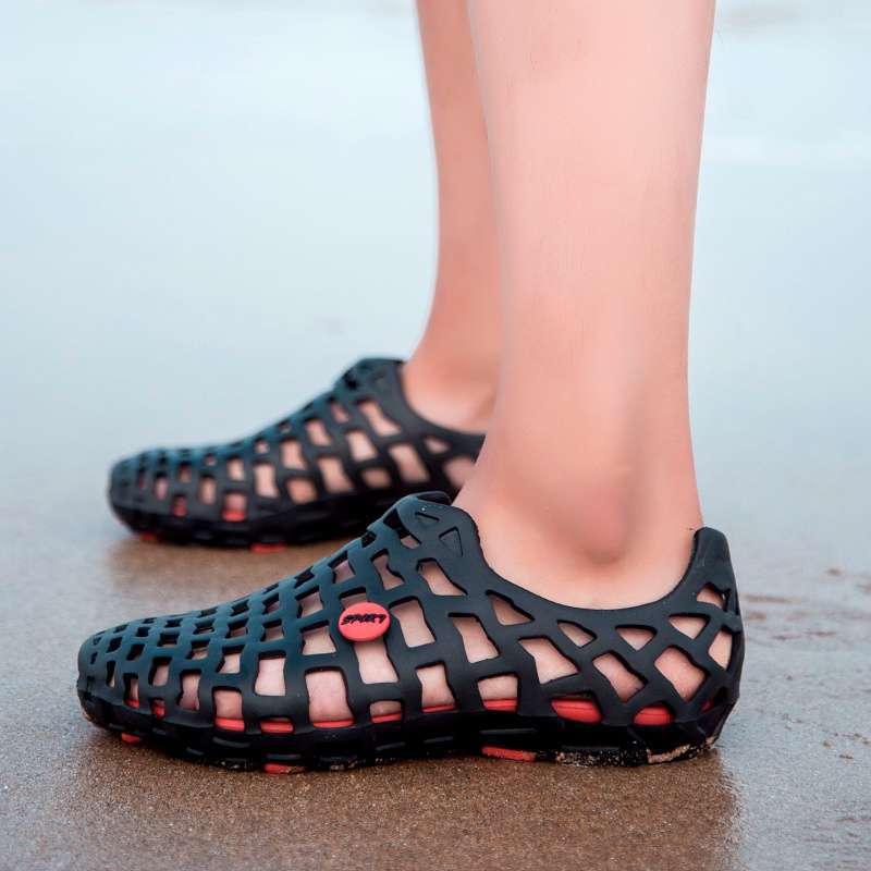 Summer hole shoes wading shoes men's casual beach shoes sandals non-slip half-drag Roman sandals couple bird's nest tide shoes