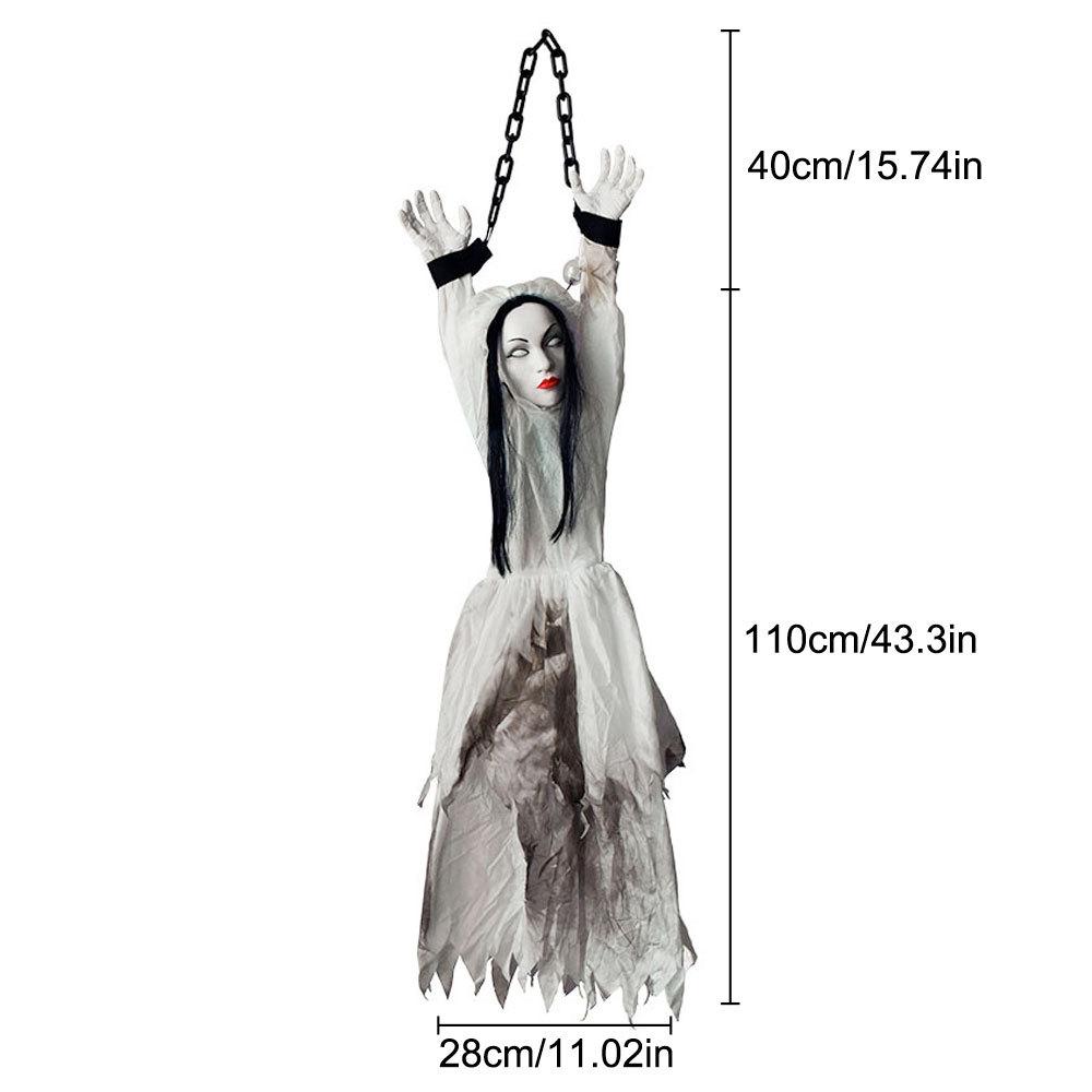 Halloween Animatronics Decoration Hanging Clown Nurse Voice Control Electric Outdoor Scary Clearance Horror Haunted House Props