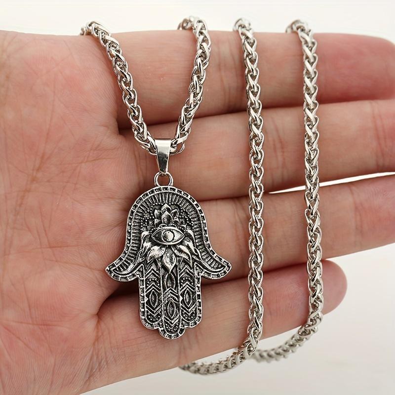 Neues Design Religion Jungfrau Blume Hexagramm Halskette Anhänger Biker Gothic Modeschmuck