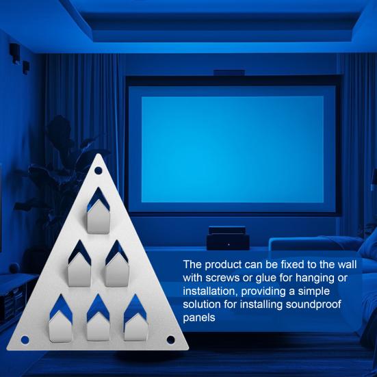 Yousheng 12 Pcs Surface Mount Impaler for Acoustic Panels Triangle Push On Mounting Hardware with Screws 6-Prong Angled Acoustic Insulation Impaling