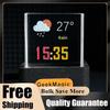 Crystal Cube Holographic Desktop Smart Weather Station Desktop Digital WiFi Clock with GIF Animations Album for Desktop Decor