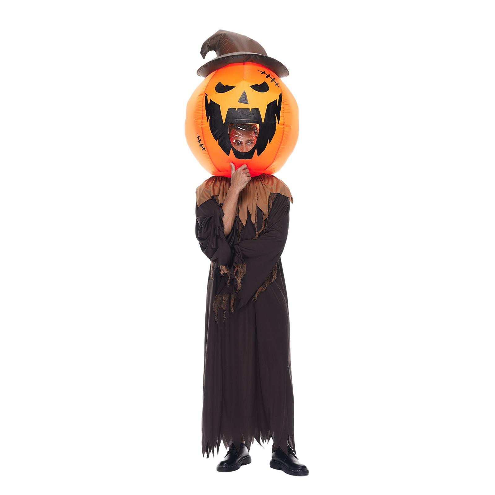 

Взрослый надувной костюм тыквы, надувной костюм на Хэллоуин, страшный злой тыквенный колдун, комплект одежды One Size