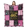 80. Geburtstag Geschenkdecke Druck Weiche und Bequeme Flanelldecke für Sofa Bett Wohnzimmer