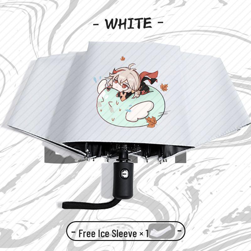 Genshin Impact Automatický skládací deštník s UV ochranou pro žáky základních škol - Odolný proti větru, pro slunečné i deštivé počasí