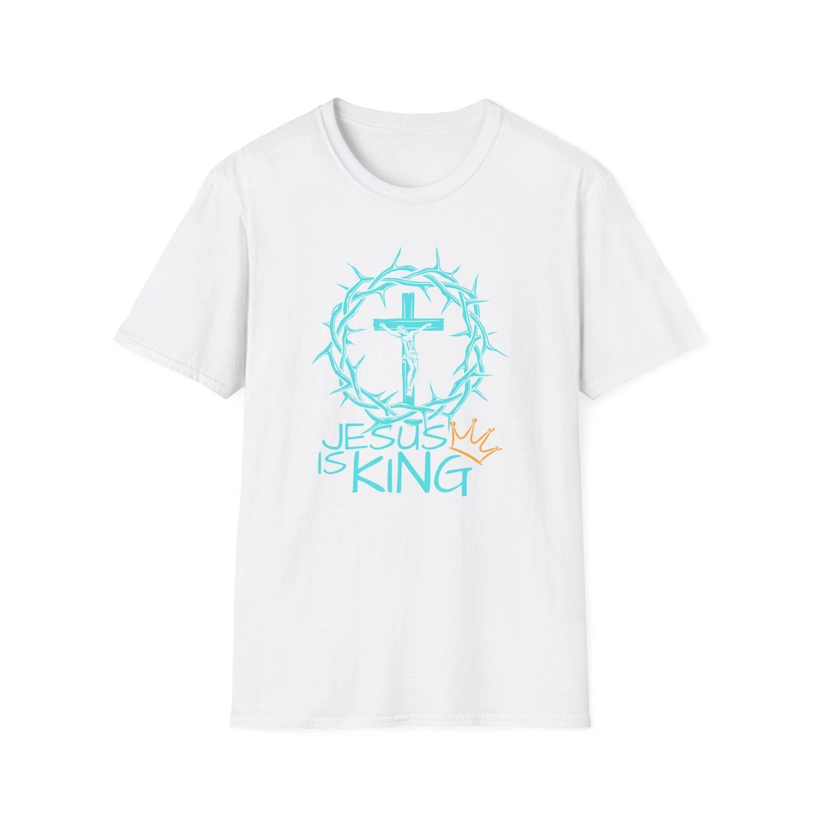 Jesus is King Unisex Softstyle T-Shirt, Casual Christian Tee XL