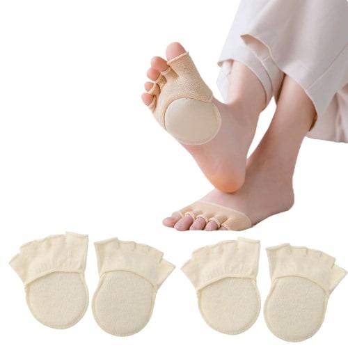 

Beige Foot Support, 2-Pack, Breathable Soft Pads, Protective Toe Socks, Hole Prevention, Sweat-Wicking, Quick-Drying, Shock-Resistant, Unisex
