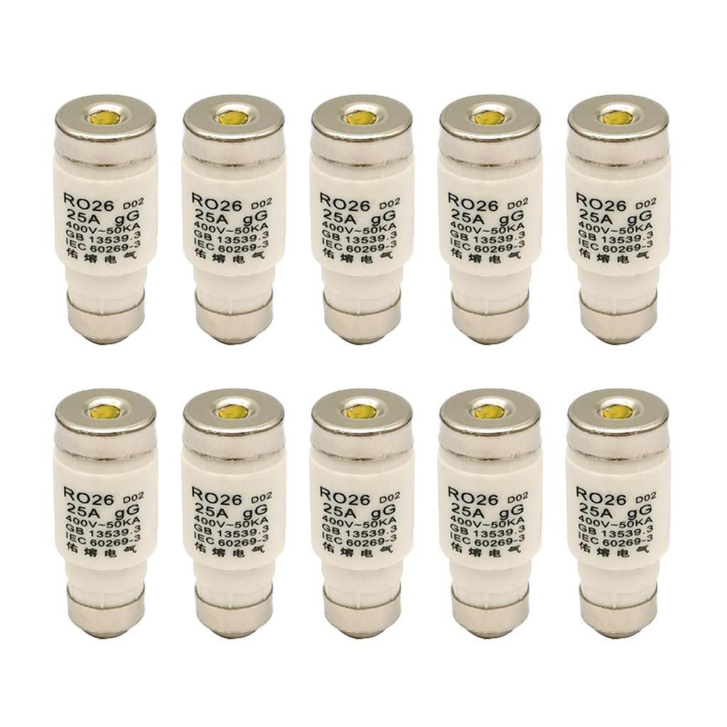 10 Pcs Neozed Fuses Replacement D01 D02 16A/25A/32A/63A/50A gL/gG 400VAC D0 Type Fuse Insert Fusibles Easy to Use