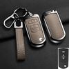 New Zinc Alloy Leather Car Flip Key Case Cover for  2 3 5 6 CX7 CX9 RX8 MX5 MPV Demio Holder Protector Keychain Accessories