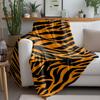 Orange Black Tiger Striped Fleece Blanket Soft Warm Throw Bed Sofa Cover Gift for Kids Teens Adults