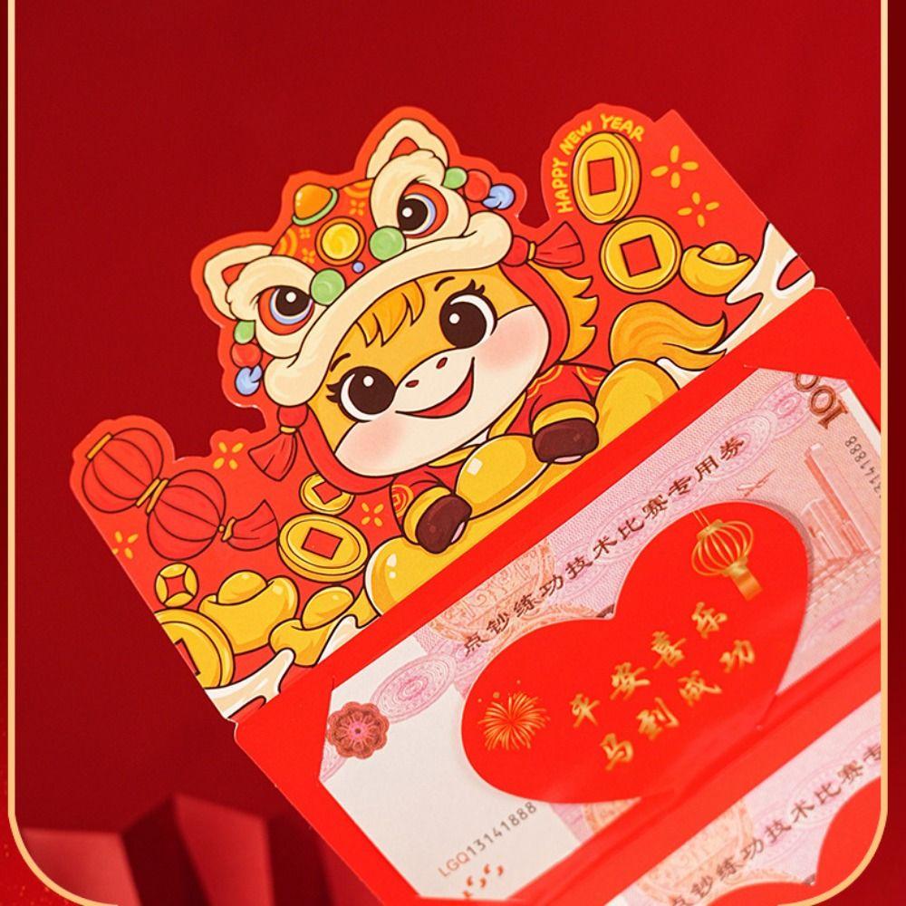 Money Bag Folding Lucky Red Envelopes Chinese Style Traditional Money Envelopes Paper Cash Envelopes New Year Celebration