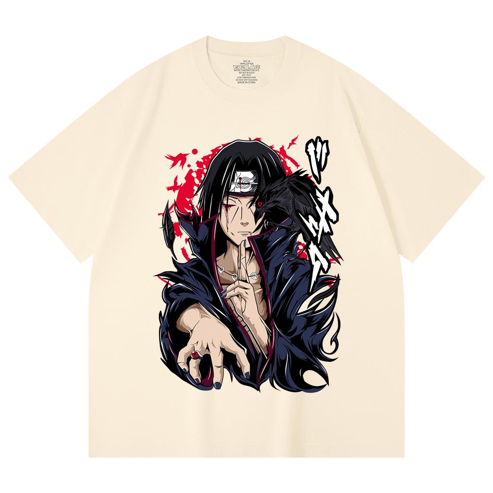230 g/m² 100% Bavlna Naruto V3 Potisk Itachi Unisex Tílko z Heavy Bavlny