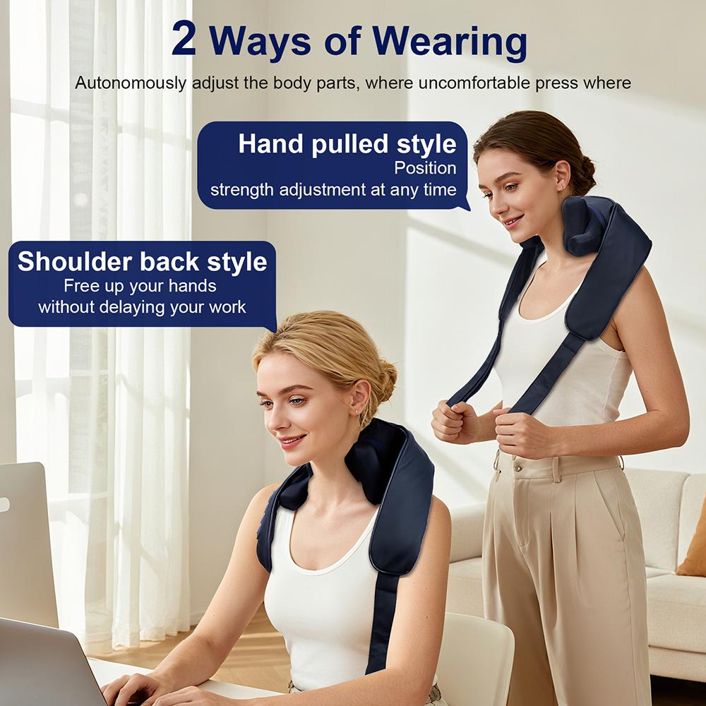 10-Heads Strong Hand Pinching Neck And Shoulder Massager Wireless Trapezius Back Waist Neck Cervical Kneading Massage Shawl