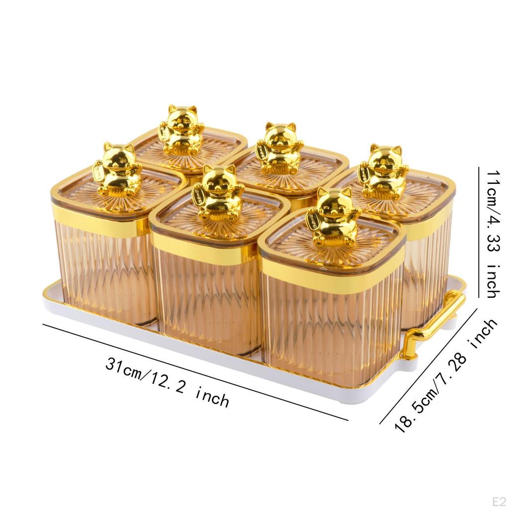 Lebensmittelaufbewahrungsgläser mit 6 Fächern, Tablett für Nüsse und Früchte enthalten