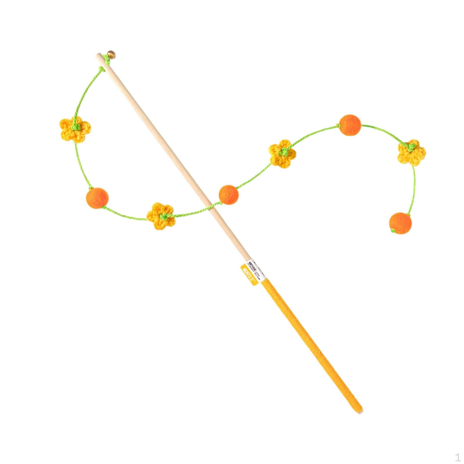 

Интерактивная игрушка для кошек, дразнилка, ручная работа, забавная, портативная, палочка для игры, для тренировок, для спальни Yellow with Ball