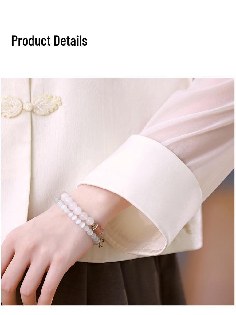 Spring/Autumn Women's High-End Frog Button Shirt Jacket: New Chinese Style