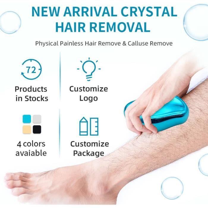 Epilator - Crystal Hair Eraser - Painless - Exfoliating - For Men and Women - Smooth Skin