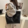 Woven Women's New Solid Color Casual Retro Simple Large Capacity Shoulder Underarm Tote Handbag