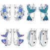 Original 925 Sterling Sea Star Dolphin Marine Organisms Earrings Women Hoop Earring Anniversary Jewelry Trendy Gifts