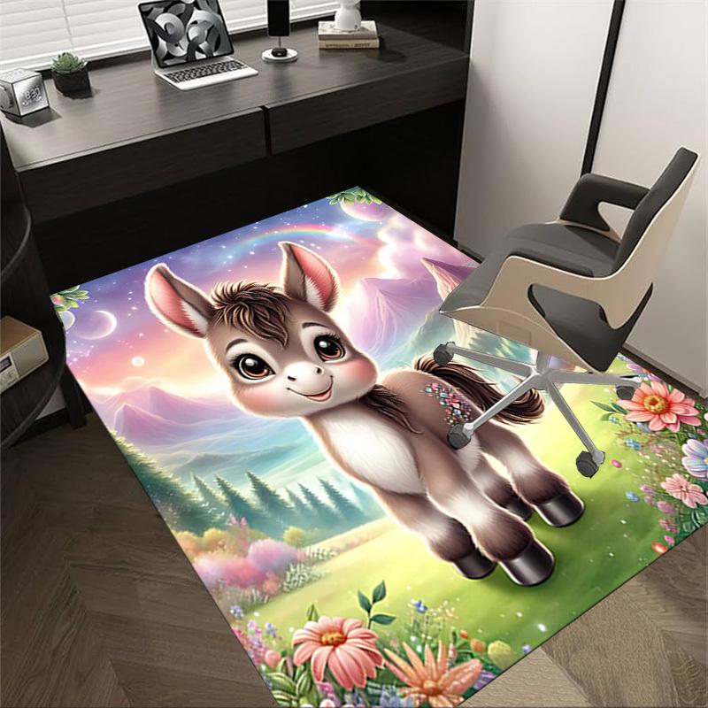 

1PC Donkey Fantasy Non-Slip Floor Carpet Compatible for Office&Living Room&Bedroom&Dining room - Flat - Weave Machine-S0355 60cm by 90cm