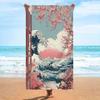 Artistic Japanese Geisha Beach Towel Large Quick-Drying Towel Stunning Red Kimono Geisha Design Absorbent Lightweight Towel