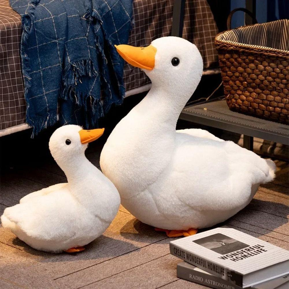 Realistic White Goose Stuffed Soft Throw Pillow Simulated Duck Toy Duck Plush Toy  Birthday Gifts