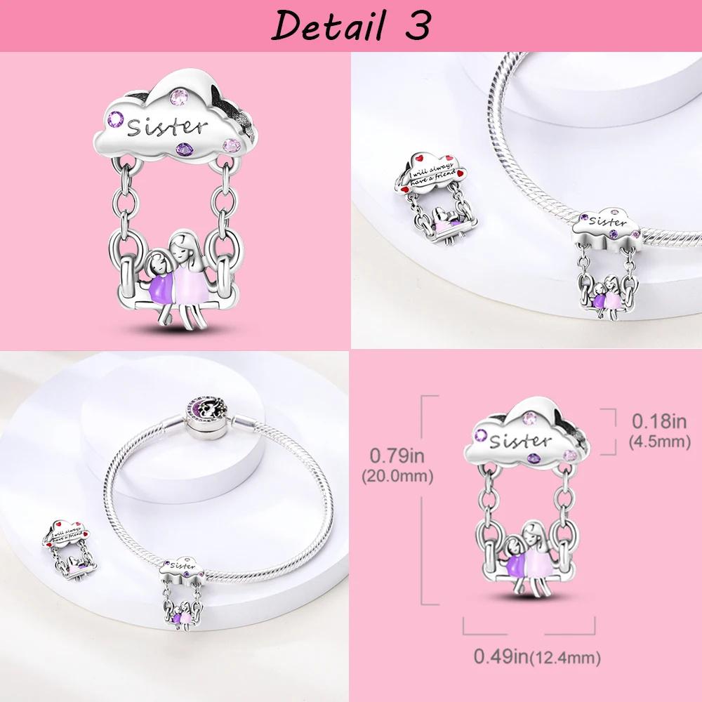 Copper Plated Sister In My Heart Friend Friendship Bead Charm Fit Bangle Bracelet Beads Color Women Jewelry Making Love Gift