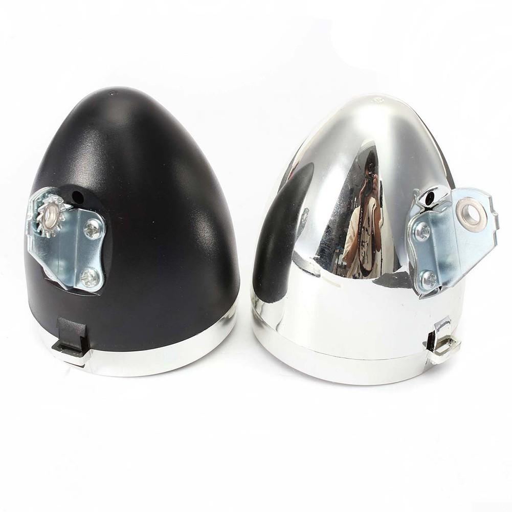 Faro Anteriore LED Per Bicicletta Vintage – Lampada Retrò 160° – Alluminio Argento/Nero – Luce Anteriore A Batteria