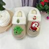 Warm Fluffy Fur Christmas Slippers Women Winter 2026 Cute Cartoon Santa Claus Furry Indoor Slippers Couple Lovely Plush Slides