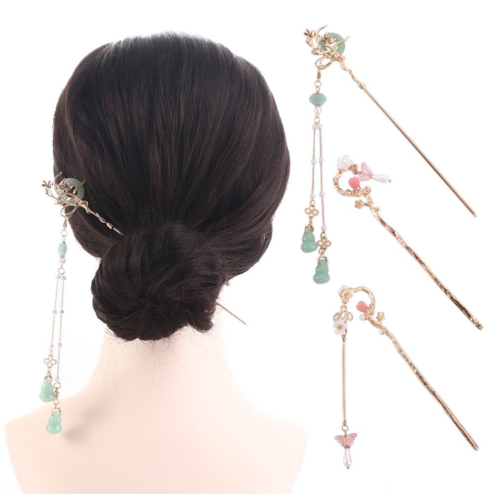 Pendent For Girls Tassel Pearl Chinese Hair Fork Hair Clip Korean Hanfu Hairpins Women Hair Sticks