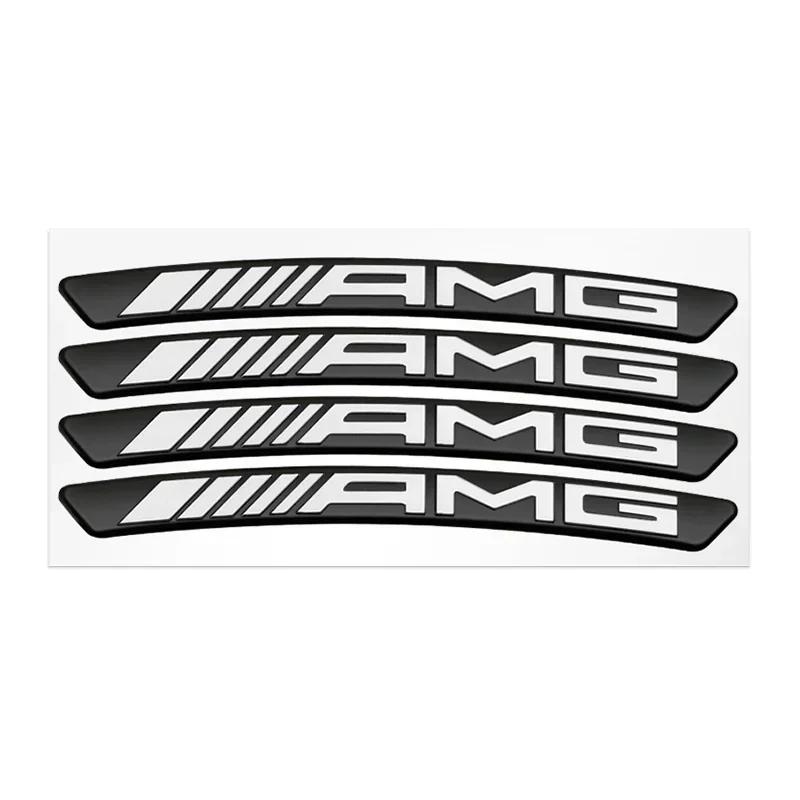 4Pcs Metal Car Wheel Hub Sticker Decorative Accessories For Mercedes Benz AMG GLE GLC W205 W206 W203 W204 W210 W212 W213