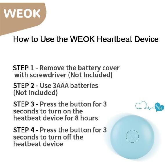 Heartbeat Replacement Soother Heartbeat Simulator for Reduce Pet Anxiety with Heartbeat Sound Machine, Puppy Heartbeat Toys Calming Separation