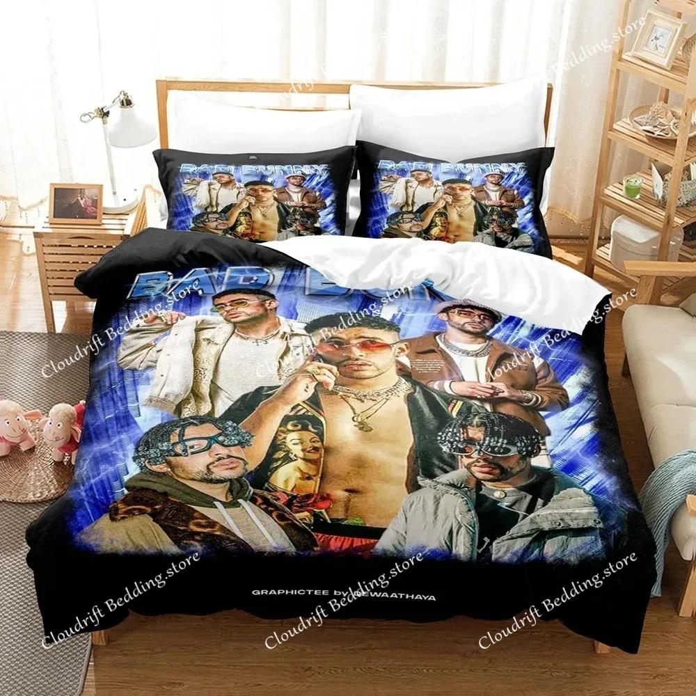 Bad Bunny Un Verano Sin Ti Duvet Cover Set Fashion Canvas Painting Bedding Set,Adults Teens Full Queen Size Comforter Cover Sets