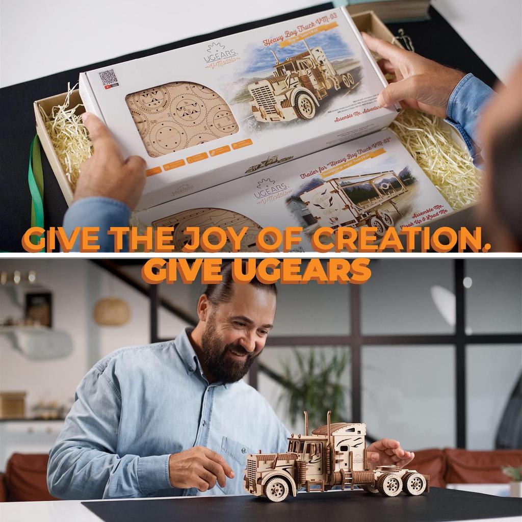 Ugears Heavy Boy Truck 70056 Wooden Toy 3D Puzzle VM-03;