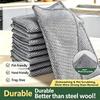Multipurpose Wire Dishwashing Rag Non-Scratch Metal Silver Steel Wire Cleaning Dust Cloth Towel Rags for Pots and Pans Washing