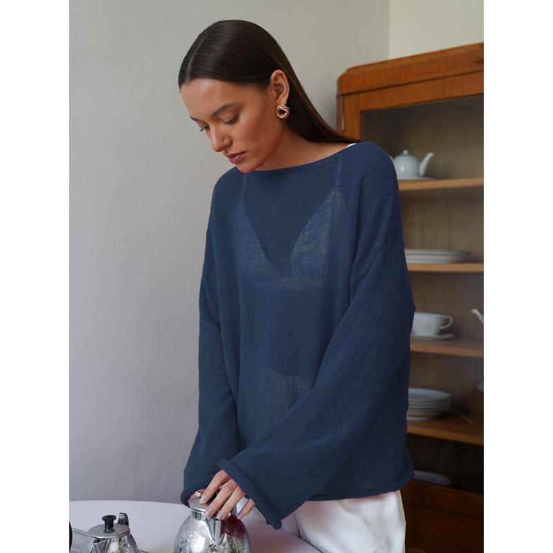 BITCED Moda Donna Casual Tinta Unita Stampa Manica Lunga Girocollo Camicie & Bluse