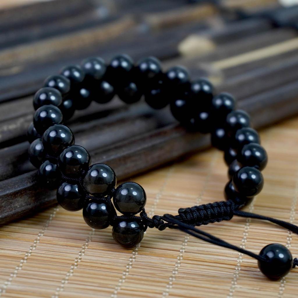 Unisex Beaded Bracelet: Tiger Eye, Silver Obsidian, Hematite, Lava Stone, Handmade 8mm Rope