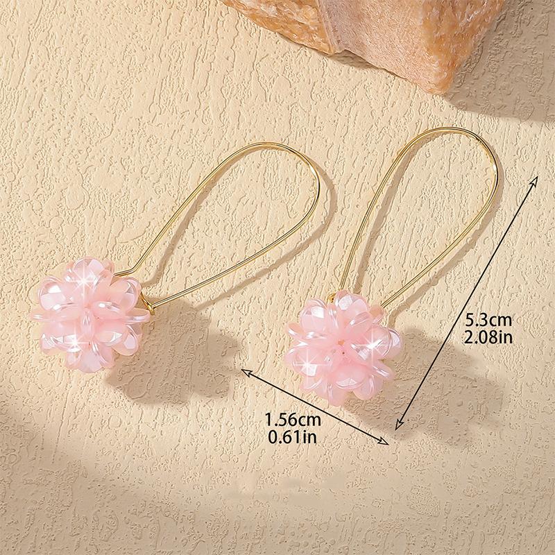 1 Paio Orecchini a Palla Floreale Tendenza Moda per Donne Ragazze Dolci Versatili Eleganti Orecchini Lunghi Accessori Gioielli Regali