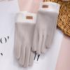 Warm Gloves for Women's German Velvet Plus Velvet Thickened Electric Vehicle Outdoor Cycling Sports Windproof Touch Screen Autumn and Winter Gloves
